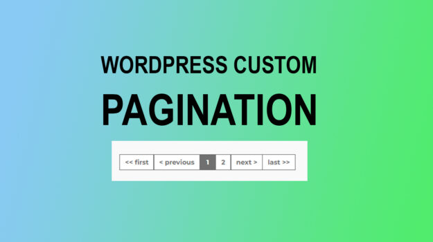 wordpress custom pagination without plugin